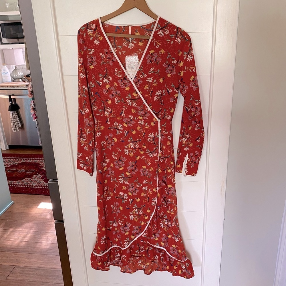 Free People Floral Wrap Dress
